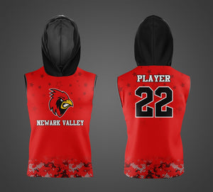 NV Youth Basketball 2023 Sleeveless Hooded Shirt Red