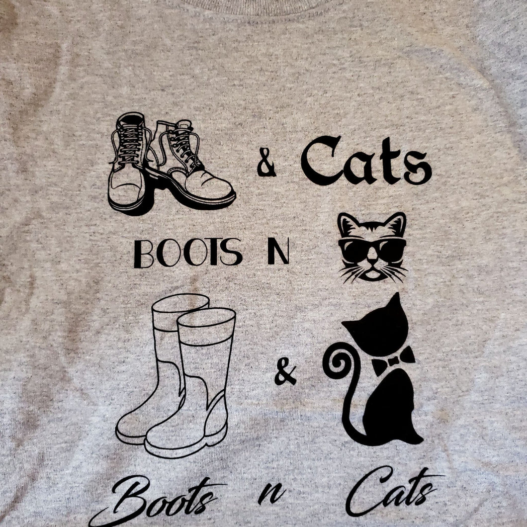 Boots & Cats Tee - Black Ink