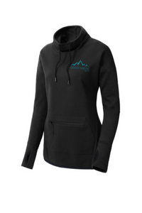 Ladies Sport Tek Black Cowl Neck Pullover