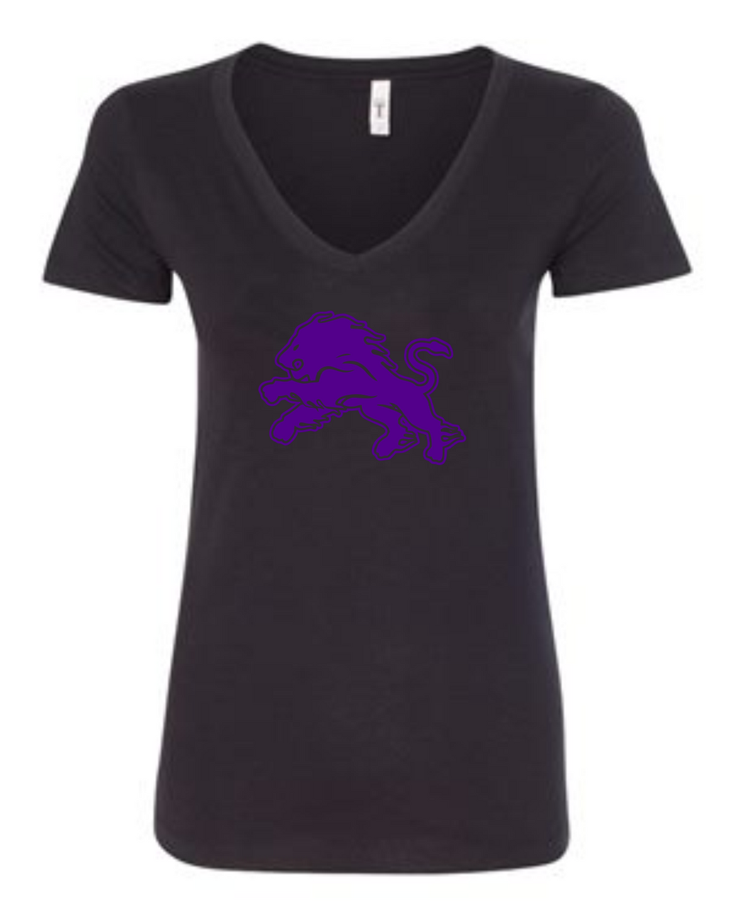 Ladies V-Neck Black-1 Color Logo