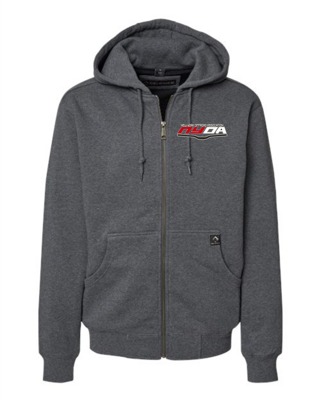 NYOA DRI DUCK Crossfire Heavyweight Power Fleece Hooded Jacket with Thermal Lining Grey