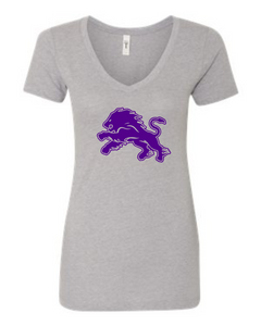 Ladies V-Neck Grey - 1 Color Logo