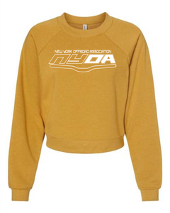 NYOA Ladies Crop Crewneck Sweatshirt Mustard